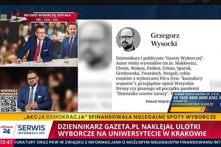 Gazeta.pl pozywa wPolsce24 za materiał o dziennikarzu portalu Grzegorzu Wysockim