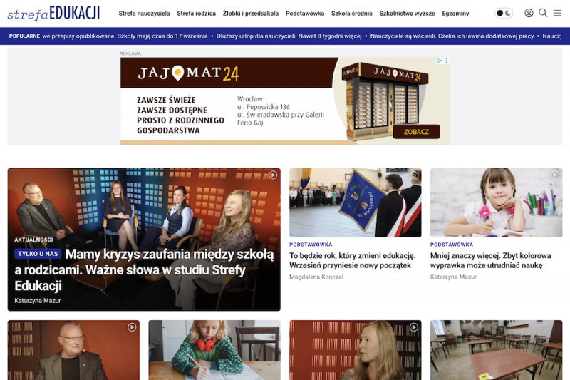 Polska Press Grupa odświeżyła kolejny serwis tematyczny – StrefaEdukacji.pl