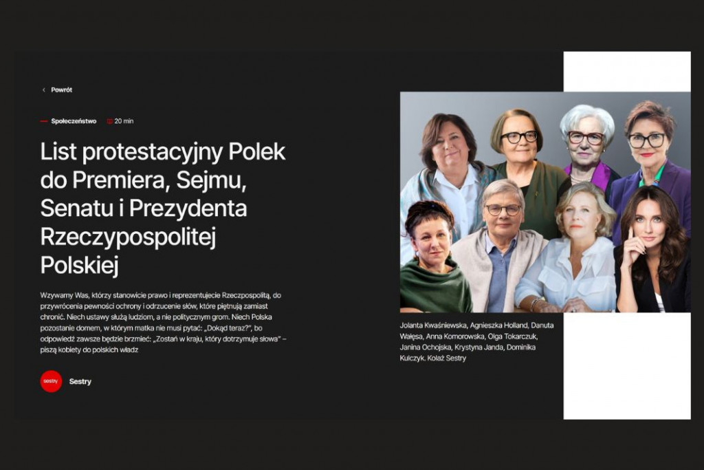 Sestry.eu zainicjowały list kobiet do polskich władz. "Nie macie prawa stawiać warunków"