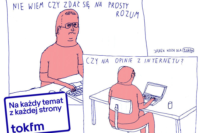 Kampania radia Tok FM z ilustracjami satyryka Janka Kozy