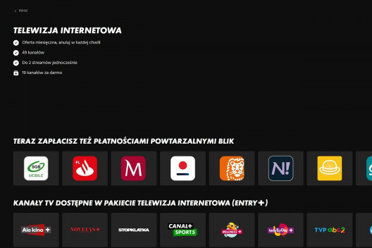 Serwis streamingowy Canal+ wprowadził ofertę o nazwie Telewizja Internetowa