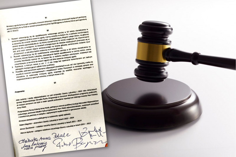 Byli dziennikarze "Gazety Lubuskiej" w ramach ugody przepraszają byłą marszałek województwa lubuskiego