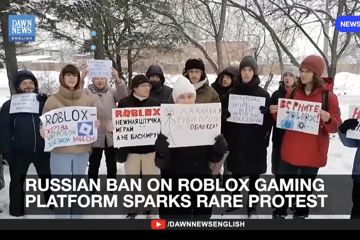 Rosjanie protestują przeciwko blokadzie Robloxa