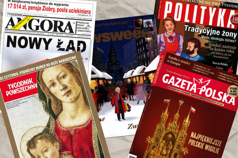 Większość tygodników opinii z podwójnymi wydaniami na święta i Nowy Rok