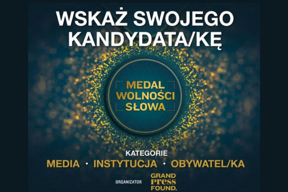 Wkrótce koniec zgłaszania kandydatur do Medalu Wolności Słowa