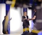 Małgorzata Wyszyńska w studiu Wiadomości (fot. Marcin Obara) 