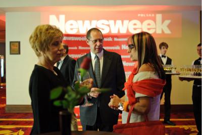 Magdalena Jethon (z prawej) i redaktor naczelny "Newsweek Polska" Wojciech Maziarski,  (fot. Marcin Obara)