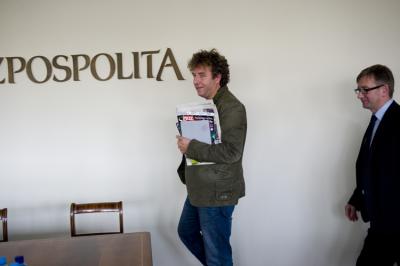 Konferencja prasowa nowego właściciela Rzeczpospolitej Grzegorza Hajdarowicza. n/z Grzegorz Hajdarowicz i Dariusz Leśniak (fot. Piotr Król) 