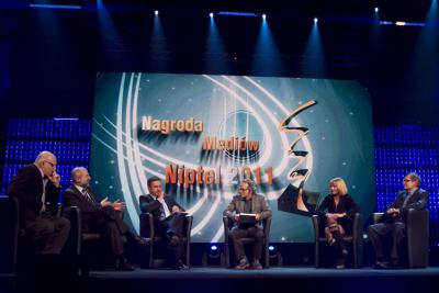 Otwarciu studia towarzyszyła debata: "Czy potrzebna jest nowa ustawa medialna – ile telewizji publicznej nam potrzeba?”. Na zdjęciu: Maciej Strzembosz (prezes Krajowej Izby Producentów Audiowizua