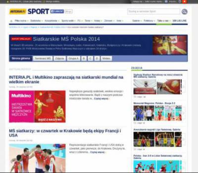 Inrteria stworzy raport specjalny z mistrzostw (fot. screenshot Sport.interia.pl/raport-siatkarskie-ms-polska-2014) 