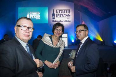 Krzysztof Bień (Obserwatorfinansowy.pl), Jadwiga Sztabińska ("Dziennik Gazeta Prawna"), Zbigniew Jagiełło (PKO Bank Polski S.A.) (fot. Piotr Król/Press)