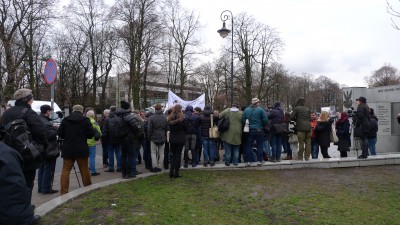 Dziennikarze protestują pod Sejmem (15.12.2016)